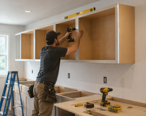 kitchen cabinet installation cost 2026 contractor installing cabinets — CabinetsASAP